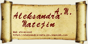 Aleksandra Matejin vizit kartica